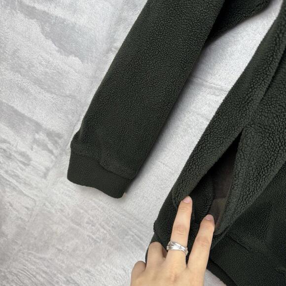 Adidas Originals Toronto Logo Fleece Sweatshirt Dark Green Sherpa Y2K Size L - Picture 7 of 7